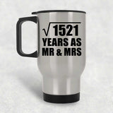 39th Anniversary Square Root of 1521 Years As Mr & Mrs - Silver Travel Mug