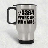 58th Anniversary Square Root of 3364 Years As Mr & Mrs - Silver Travel Mug