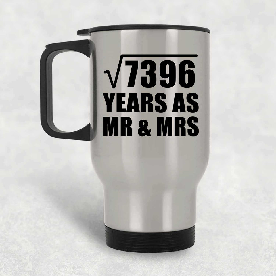 86th Anniversary Square Root of 7396 Years As Mr & Mrs - Silver Travel Mug