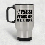 87th Anniversary Square Root of 7569 Years As Mr & Mrs - Silver Travel Mug