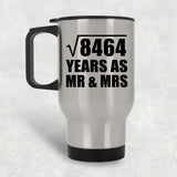 92nd Anniversary Square Root of 8464 Years As Mr & Mrs - Silver Travel Mug