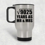 95th Anniversary Square Root of 9025 Years As Mr & Mrs - Silver Travel Mug