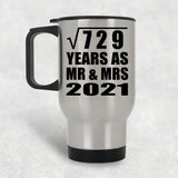 27th Anniversary Square Root of 729 Years As Mr & Mrs 2021 - Silver Travel Mug