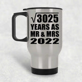 55th Anniversary Square Root of 3025 Years As Mr & Mrs 2022 - Silver Travel Mug
