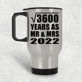 60th Anniversary Square Root of 3600 Years As Mr & Mrs 2022 - Silver Travel Mug