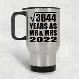 62nd Anniversary Square Root of 3844 Years As Mr & Mrs 2022 - Silver Travel Mug