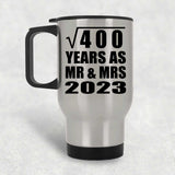 20th Anniversary Square Root of 400 Years As Mr & Mrs 2023 - Silver Travel Mug