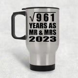 31st Anniversary Square Root of 961 Years As Mr & Mrs 2023 - Silver Travel Mug