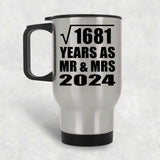 41st Anniversary Square Root of 1681 Years As Mr & Mrs 2024 - Silver Travel Mug