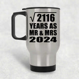 46th Anniversary Square Root of 2116 Years As Mr & Mrs 2024 - Silver Travel Mug