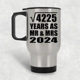 65th Anniversary Square Root of 4225 Years As Mr & Mrs 2024 - Silver Travel Mug