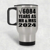 78th Anniversary Square Root of 6084 Years As Mr & Mrs 2024 - Silver Travel Mug