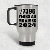 86th Anniversary Square Root of 7396 Years As Mr & Mrs 2024 - Silver Travel Mug
