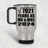 89th Anniversary Square Root of 7921 Years As Mr & Mrs 2024 - Silver Travel Mug