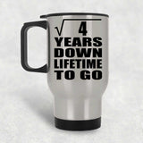 2nd Anniversary Square Root of 4 Years Lifetime To Go - Silver Travel Mug