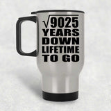 95th Anniversary Square Root of 9025 Years Lifetime To Go - Silver Travel Mug