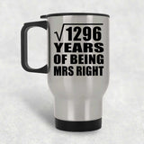 36th Anniversary Square Root of 1296 Years of Being Mrs Right - Silver Travel Mug