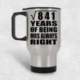 29th Anniversary Square Root of 841 Years Mrs Always Right - Silver Travel Mug