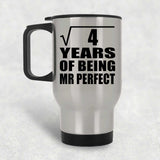 2nd Anniversary Square Root of 4 Years of Mr Perfect - Silver Travel Mug