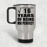 4th Anniversary Square Root of 16 Years of Mr Perfect - Silver Travel Mug