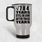 28th Anniversary Square Root of 784 Years Still In Love - Silver Travel Mug