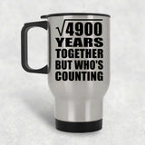 70th Anniversary Square Root of 4900 Years Who's Counting - Silver Travel Mug
