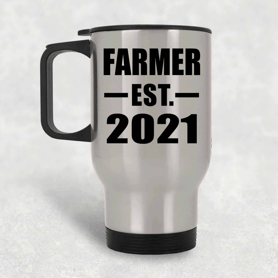 Farmer Established EST. 2021 - Silver Travel Mug