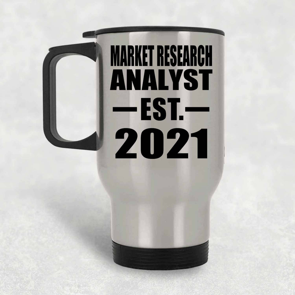 Market Research Analyst Established EST. 2021 - Silver Travel Mug