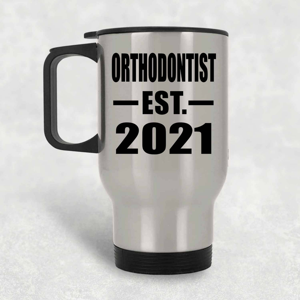 Orthodontist Established EST. 2021 - Silver Travel Mug