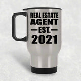 Real Estate Agent Established EST. 2021 - Silver Travel Mug