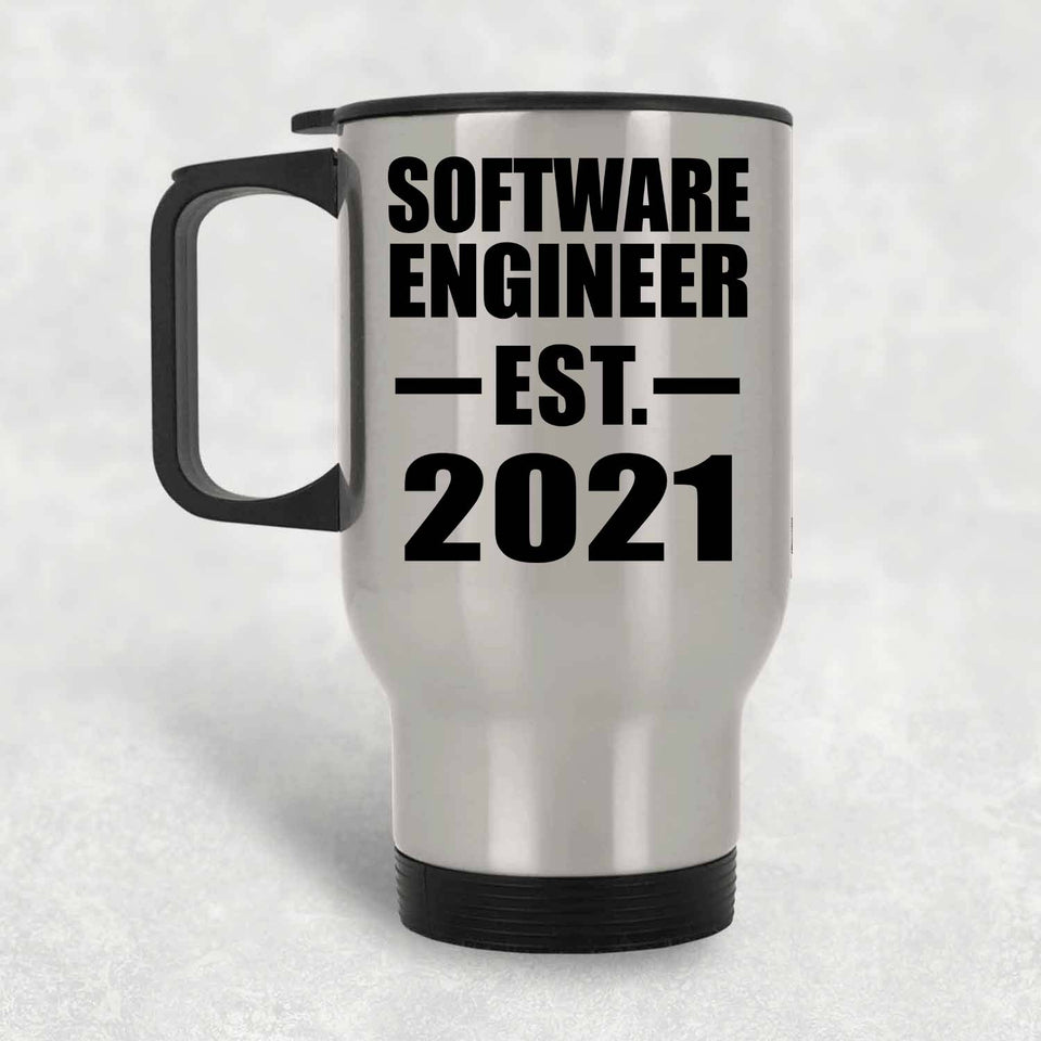 Software Engineer Established EST. 2021 - Silver Travel Mug