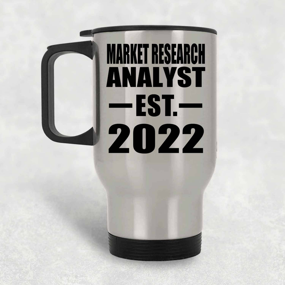 Market Research Analyst Established EST. 2022 - Silver Travel Mug