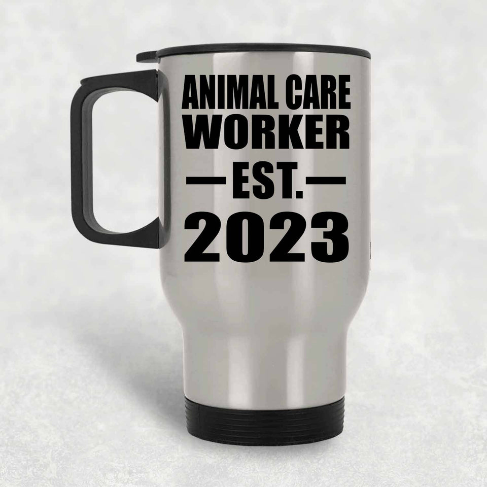 Animal Care Worker Established EST. 2023 - Silver Travel Mug