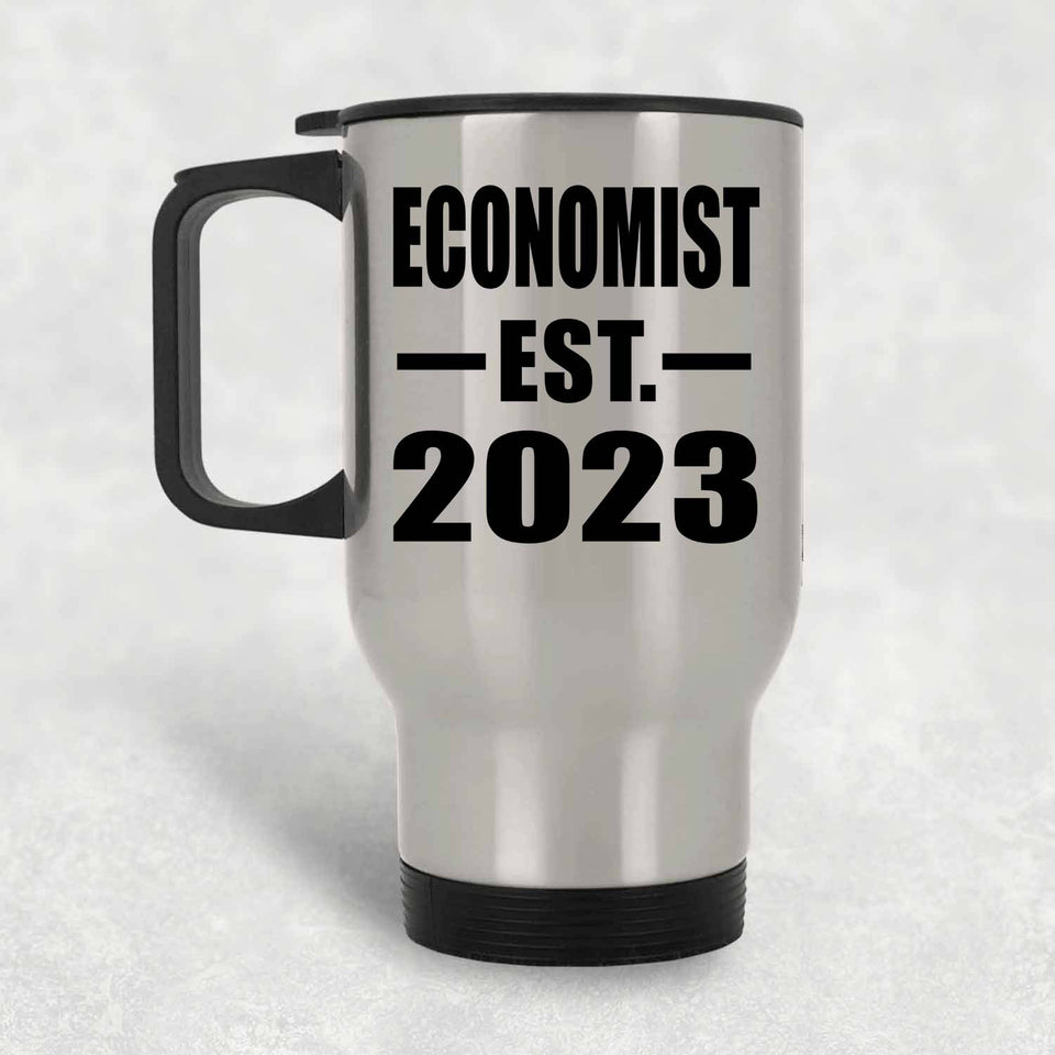 Economist Established EST. 2023 - Silver Travel Mug