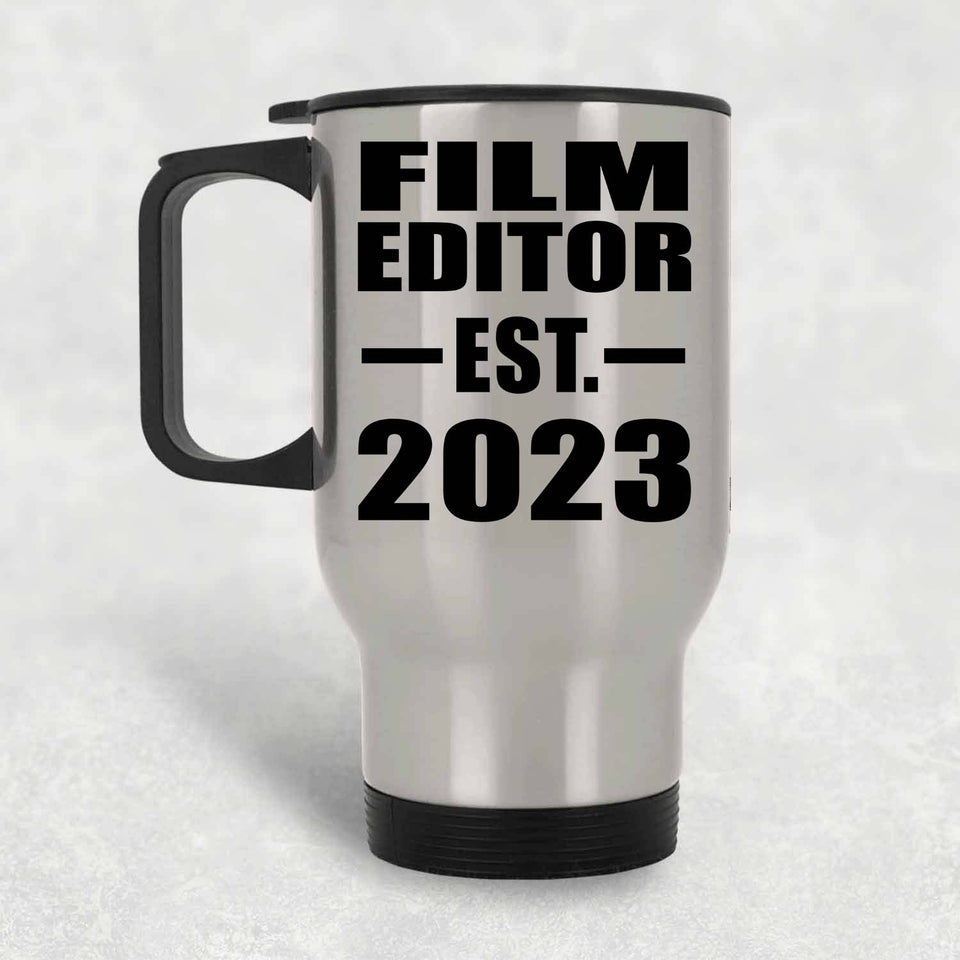 Film Editor Established EST. 2023 - Silver Travel Mug