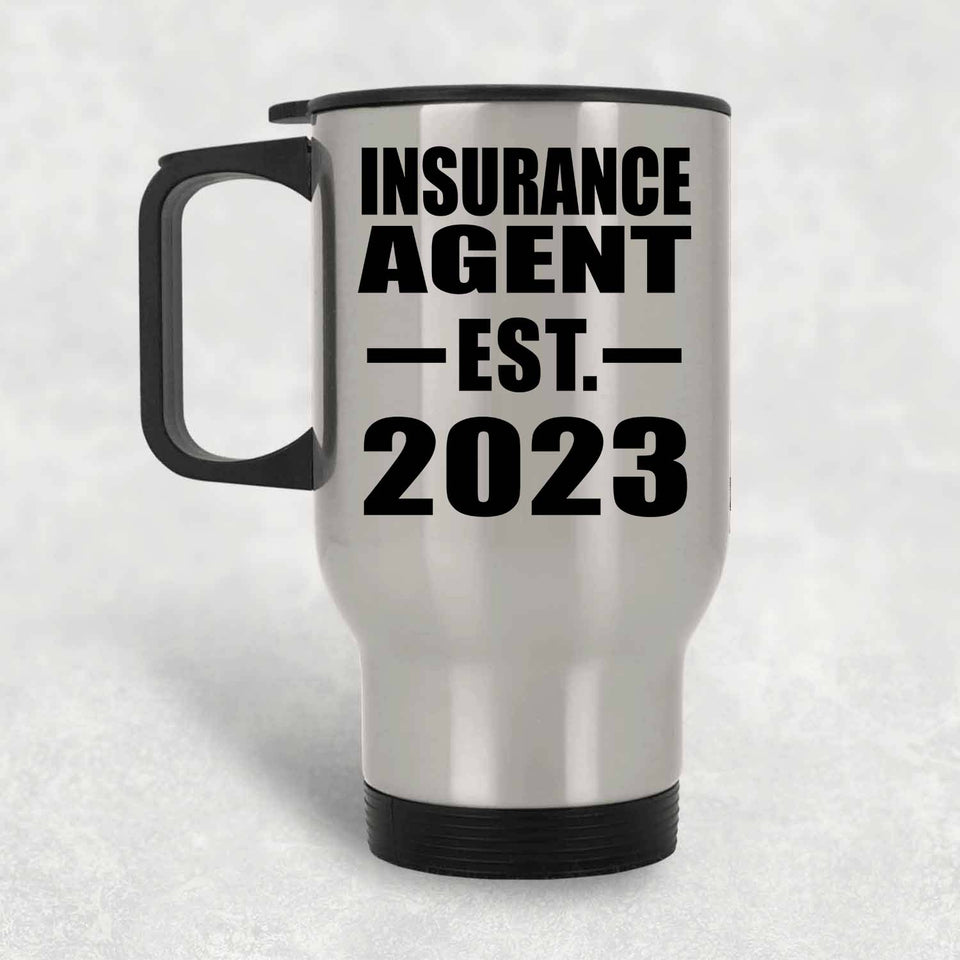 Insurance Agent Established EST. 2023 - Silver Travel Mug