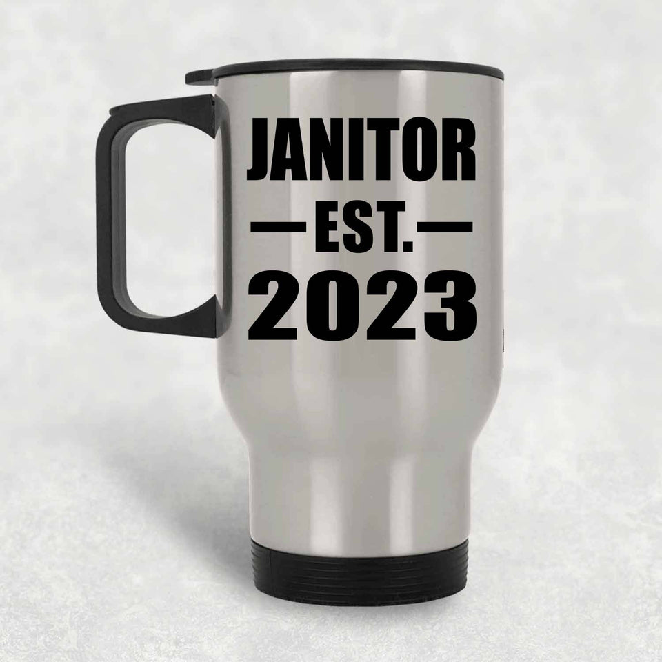 Janitor Established EST. 2023 - Silver Travel Mug