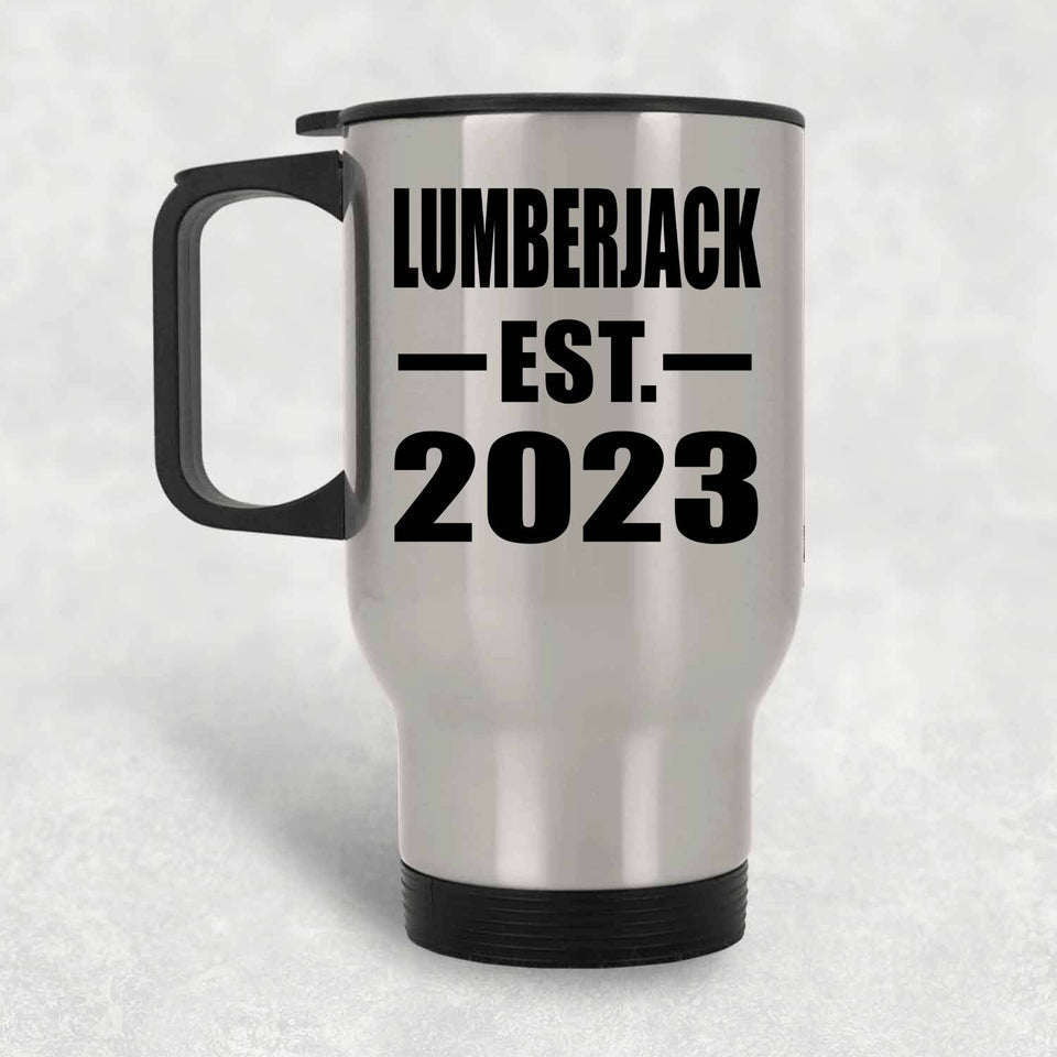 Lumberjack Established EST. 2023 - Silver Travel Mug