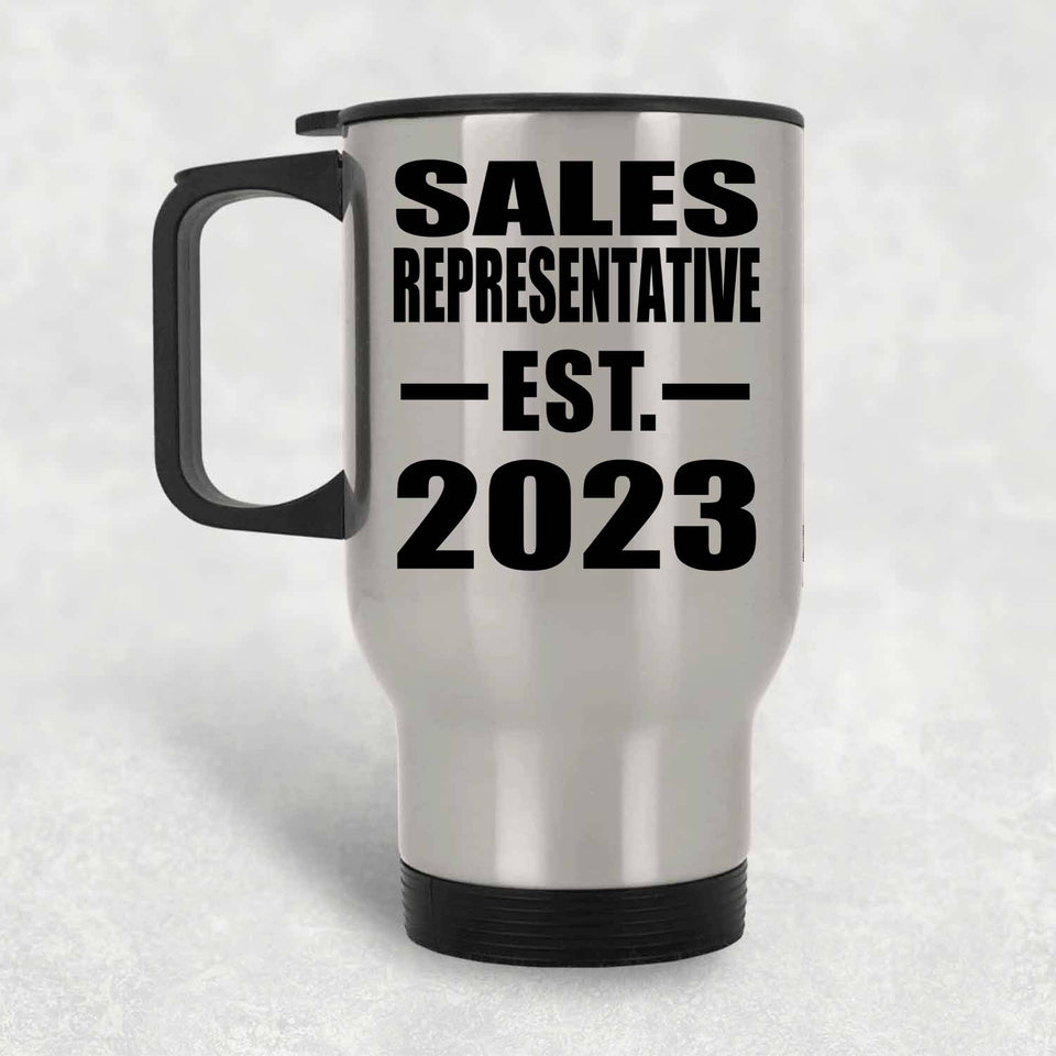 Sales Representative Established EST. 2023 - Silver Travel Mug
