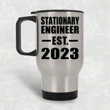 Stationary Engineer Established EST. 2023 - Silver Travel Mug