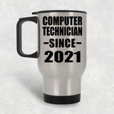 Computer Technician Since 2021 - Silver Travel Mug