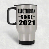 Electrician Since 2021 - Silver Travel Mug