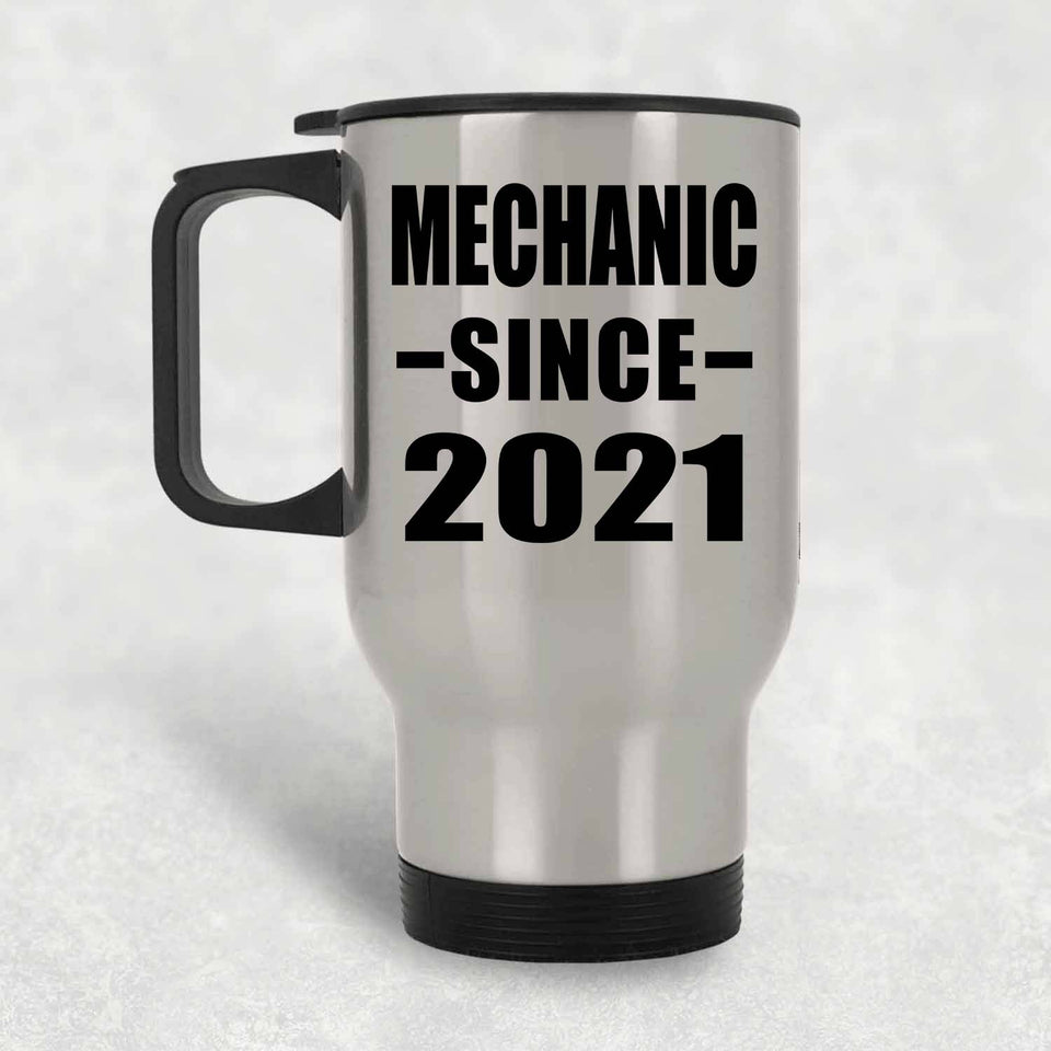 Mechanic Since 2021 - Silver Travel Mug