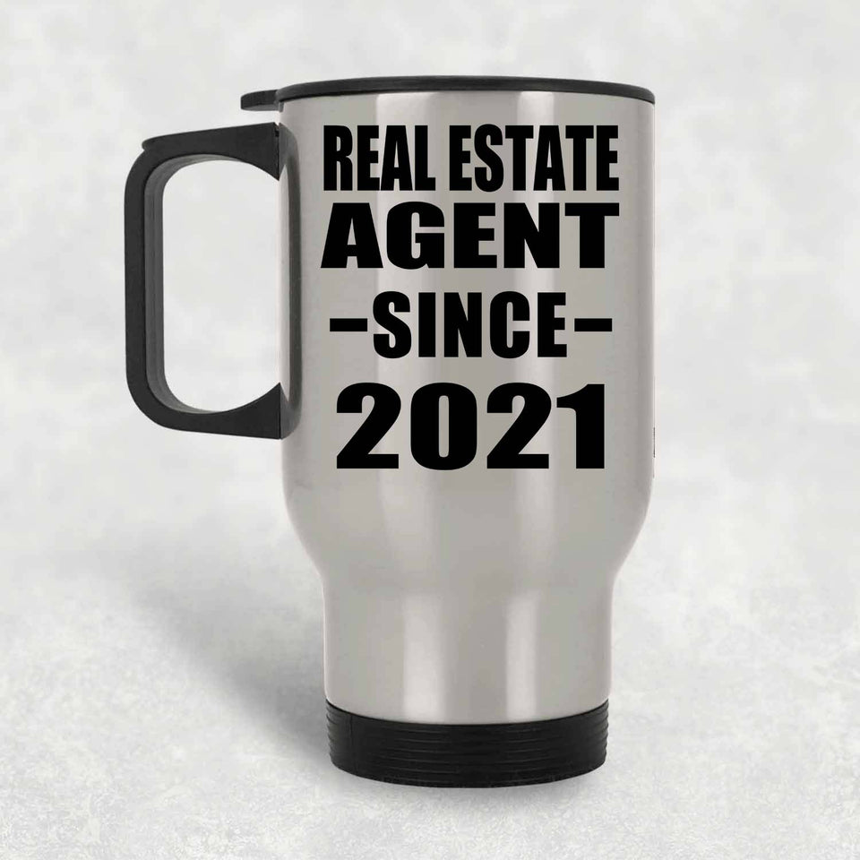 Real Estate Agent Since 2021 - Silver Travel Mug