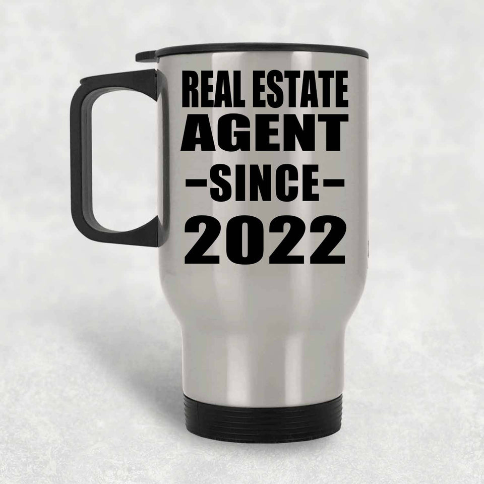 Real Estate Agent Since 2022 - Silver Travel Mug
