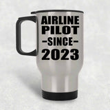 Airline Pilot Since 2023 - Silver Travel Mug