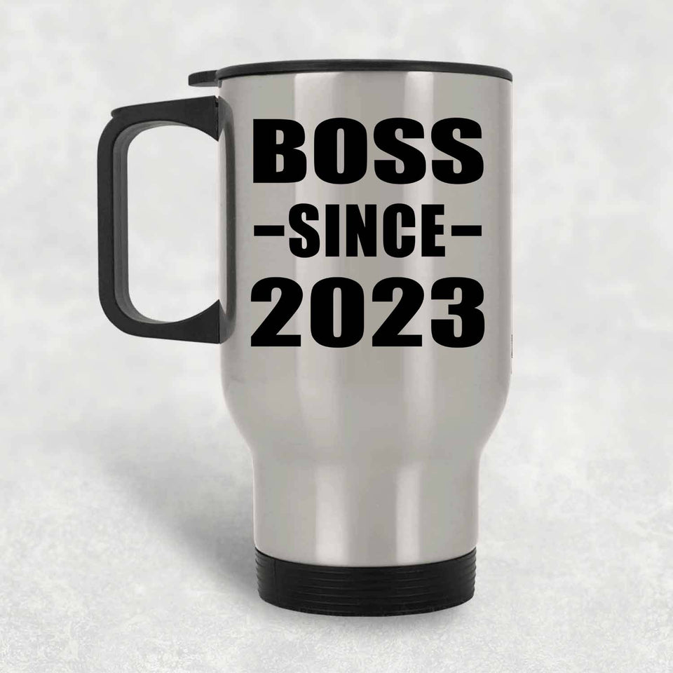 Boss Since 2023 - Silver Travel Mug