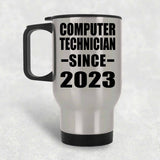 Computer Technician Since 2023 - Silver Travel Mug
