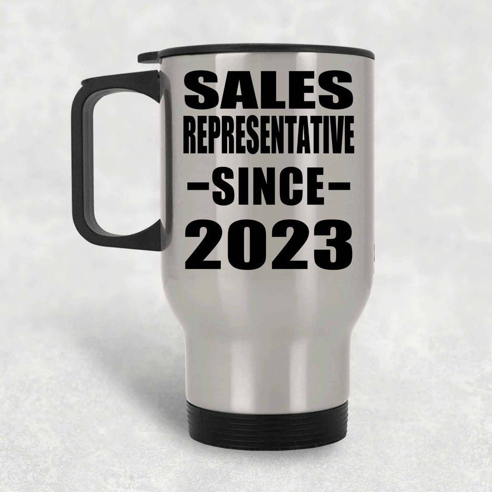 Sales Representative Since 2023 - Silver Travel Mug