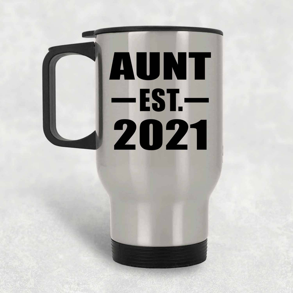 Aunt Established EST. 2021 - Silver Travel Mug